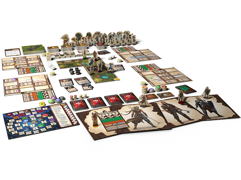 Dungeons of Doria componentes del juego